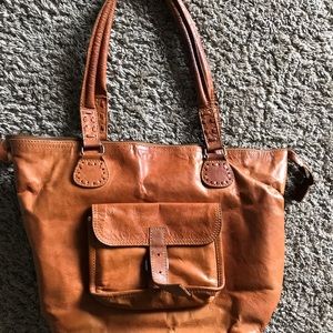 Noonday rustic leather tote